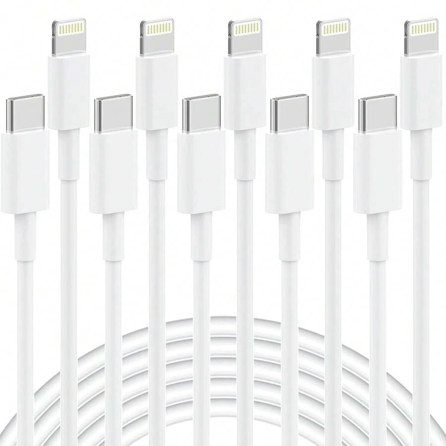 1-5pcs 3.3FT USB C To Lightning Cable, Fast Charging For Apple 14/13/12/12 Pro Max/11/Xs Max/XR/X Series, Pro/Air/Mini - White - View 1
