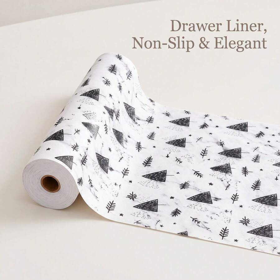 1 Roll Of Christmas Tree Patterned Cabinet Liner, Used For Cabinets, Drawers, Refrigerators, Waterproof, Oil Proof, Moisture-Proof, Dustproof, Used As Kitchen Countertop Mat, Home Decoration Mat, Party And Christmas Storage Mat