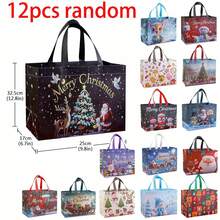 16/8pcs Set Large Christmas Gift Bags With Handles - Extra Large Party Gift Bags (12.8 X 9.84 X 6.99 Inches) - Printed With Santa Claus, Snowman And Christmas Tree Patterns, Reusable - Made Of Durable PP Material, Suitable For Holiday Shopping, Christmas Parties And Gift Giving - Perfect For Birthdays And Various Events, Cheerful Patterns, Sturdy And Durable, With Festive Decoration Effect - Multicolor - View 15