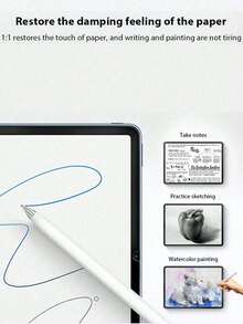 2 pièces Protecteur d'écran effet papier, film mat doux, texture semblable au papier, protection anti-éblouissement pour les yeux, compatible avec l'écriture et le dessin au crayon Apple Pencil, compatible avec iPad 11/Air/Pro/Mini 2016-2025 tous les modèles, recommandé comme cadeau de fête/anniversaire, compatible avec iPad (modèle 2025)/Apple 11e génération/(11e génération)/prend en charge Face ID et Apple Pencil, couverture complète - 2 pièces - Voir 8