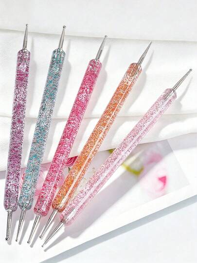 5/1pc Dual-Ended Nail Art Dotting Tool, Dotting Needle Set