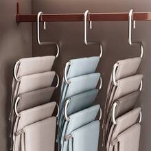 5-Tier Pants Rack - S-Shaped Non-Slip No-Mark Multi-Layer Wardrobe Storage Rack, Designed For Jeans And Long Pants, Space-Saving, Helps You Achieve A Tidy Wardrobe Storage - Multicolor - View 5