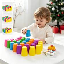 Quick Stacking Cup Challenge Game, Parent-Child Interactive Educational Color Recognition Game - Multicolor - View 3