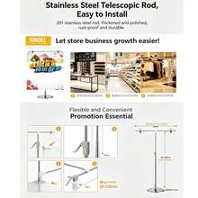 Adjustable T-Shaped Photography Backdrop Stand System With Clamps, Suitable For Film And Television Studios, POP Poster Paper Stand, Stainless Steel T-Shaped Telescopic Display Rack, Height-Adjustable Display Stand With Poster Clips - View 7
