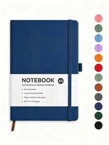 1pc A5 Hardcover Dot Grid Notebook (192 Pages Bullet Journal), With Elastic Band And Pen Holder, Portable Design, Suitable For Writing, Planning, Journaling, School, Office And Learning - A5 - View 5