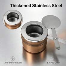 1/2pcs Stainless Steel Buffet Fuel Container, Alcohol Stove Fuel Tank With Safety Extinguishing Lid, Suitable For Buffet, Catering, Hot Pot (Fuel Not Included) - Multicolor - View 8