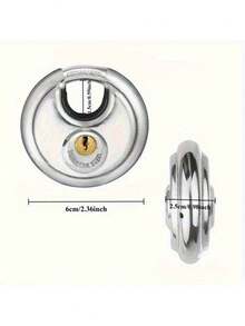 Keyed Lock Ring Lock, Stainless Steel Disc Storage Cabinet Lock, Heavy Duty Keyed Lock, Waterproof Outdoor Gate Storage Unit Lock, Suitable For Warehouse, Gym Locker, 2/4pcs - Multicolor - View 3