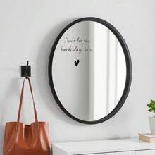 1pc "Don't Let Hard Days Win" Inspirational Mirror Sticker | Do What Makes You Happy Heart Vinyl Decal, Perfect For Bathroom, Vanity Mirror, Door, Window, And Wall - A - View 2