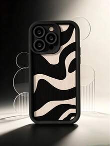 Autumn Stripe Abstract Wave Print Phone Case Compatible With Iphone18 17 16 15 14 13 12 11 Pro Max, Large Camera Window Shockproof Soft Protective Cover - Multicolor - View 1