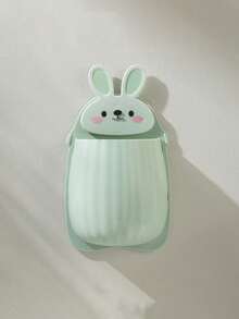 1pc Cute Rabbit Wall-Mounted Toothbrush And Toothpaste Holder,Space-Saving Bathroom Storage Rack,Multiple Colors,Bathroom Sink Organizer,Hairbrush And Makeup Brush Holder,Wall Storage Box,Home Vanity Organization,No-Drill Storage - Multicolor - View 11