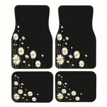 4pcs Car Floor Mats And Trunk Mat, Car Interior Floor Mat, Car Protection Mat, Polyester Material, Daisy Style, Suitable For Truck/Sedan/SUV - Daisy - View 3
