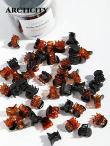 Arcticity 20pcs Mini Hair Clips, Designed For Women's Hairstyles, Strong Grip, Suitable For Decoration, Multi-Functional Hair Accessories - Brown - View 4