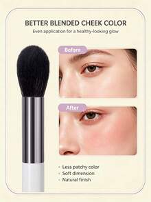 1pc Multi-Use Face Makeup Brush,Cosmetic Tool For Blush, Contour, Highlight And Setting Powder, Smooth Blending - White - View 7