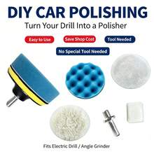 7 Pcs Car Polishing Buffing Pad Kit, Multi Surface Waxing Set With ...
