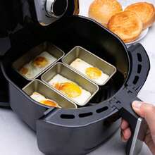 6pcs/10pcs Air Fryer Mold Set - Mini Rectangular Bread Mold, Suitable For Homemade Bread, Cake And More - Durable Aluminum Baking Mold, Non-Stick Aluminum Cake Mold, Perfect For Home Cooking And Baking, Modern Kitchen Supplies | Baking Essential | Durable Aluminum Material - Silver - View 9