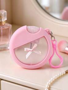 Card Type Spray Bottle With Bow Decoration, Portable Subpackage Spray Bottle, Flat Portable Spray Bottle, Subpackage Container Of Alcohol Hand Sanitizer Concentrate, With Silicone Anti-Skid Protective Sleeve And Clasp/Hook Ring - Multicolor - View 8