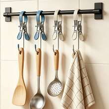 5/10pcs Stainless Steel Clothes Pegs, Portable Hanging Clips For Pants, Socks And Laundry Storage - View 5