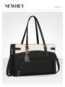 NEWHEY Women's Large Laptop Tote Bag, With 15.6 Inch Laptop Compartment, Waterproof PU Material, Suitable For Office, Business, University Use - Multicolor - View 8