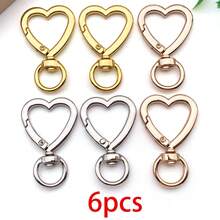 3/6pcs Heart Shape Swivel Snap Hooks Metal Spring Gate Keychain Clasps Rotatable O Ring Lobster Clasp For DIY Key Ring Bag Charm Making - Multicolor - View 9