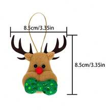 Felt Christmas Tree Hanging Ornament Set, Santa Claus Reindeer Snowman Snowflake Christmas Tree Candy Cane Pendants, Gold Rope Sequin Bow Christmas Tree Decorations, Holiday Home Decor, New Year Gift - Multicolor - View 9