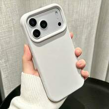 1 buah Casing Ponsel Silikon Cair, Kompatibel dengan 18 Pro Max 18 Pro 17 Pro Max, Kompatibel dengan 18 17 16 15 14 13 Pro Max Plus Pro, Lapisan Beludru Terintegrasi, Casing Pelindung Ultra Tipis Anti Guncangan dan Anti Jatuh Silikon Minimalis, Casing Ponsel Modis - Perak - View 1