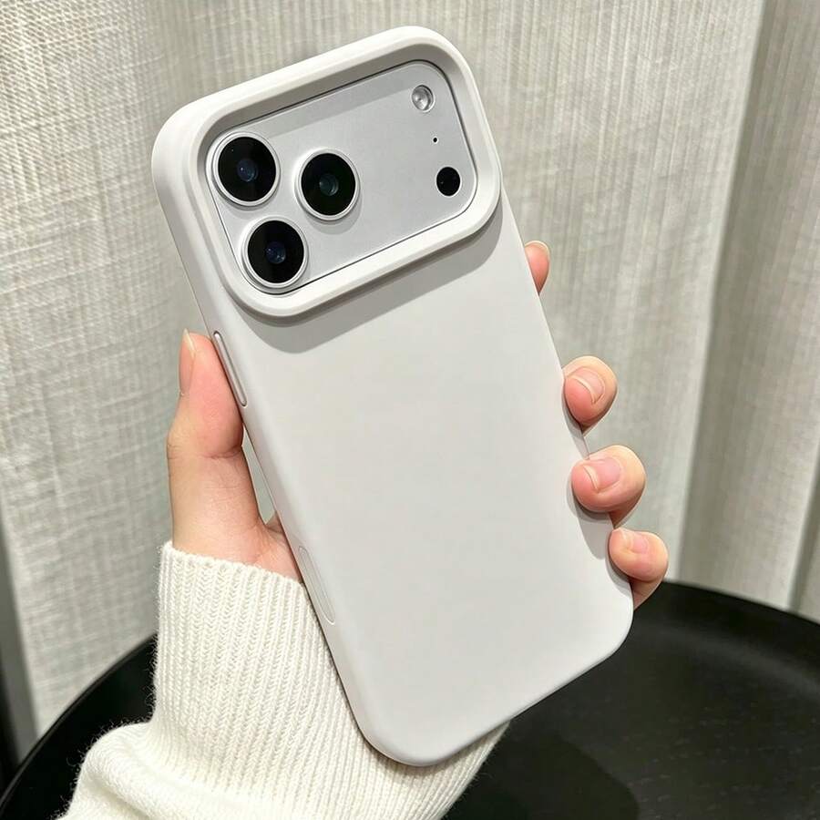 1 buah Casing Ponsel Silikon Cair, Kompatibel dengan 18 Pro Max 18 Pro 17 Pro Max, Kompatibel dengan 18 17 16 15 14 13 Pro Max Plus Pro, Lapisan Beludru Terintegrasi, Casing Pelindung Ultra Tipis Anti Guncangan dan Anti Jatuh Silikon Minimalis, Casing Ponsel Modis - Perak - View 1