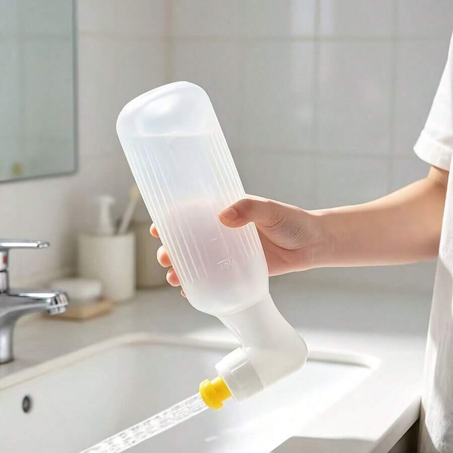 White 400ml Side Spray Bidet Sprayer, Adjustable Side Spray Function, Hygienic Bidet Sprayer, Convenient Bathroom Accessory, Manual Water Pressure Control, Hand-Pressed Water Dispensing Cleansing Device - A - View 1