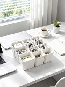 11/22 Compartment Cable Organizer Box/Tray, Essential Electronic Product Storage Accessory, Home Office Desktop Drawer-Style Cable Manager (Retractable Drawer Storage Box), Home Desktop And Drawer Organizer Box - Tool Tray - View 8