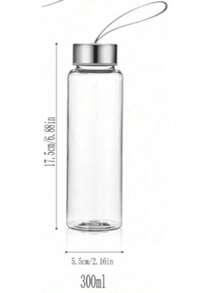 1 pieza Botella de agua de plástico transparente portátil para deportes al aire libre - transparente - Ver 12