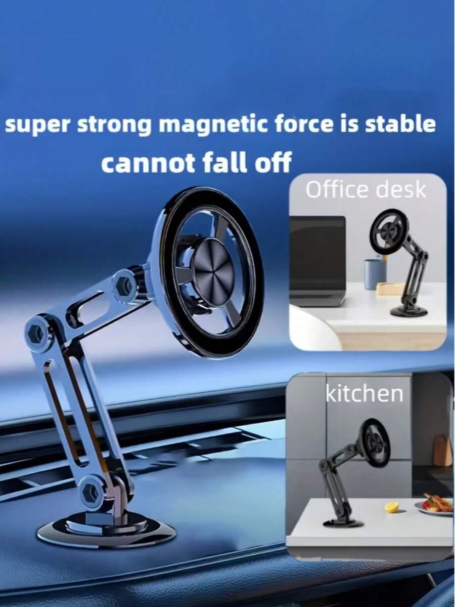 360° Adjustable Magnetic Cup-Style Phone Holder, Foldable Dashboard Suction Navigation Mount, Fixed Phone Stand, Suitable For Desk, Car Dashboard, Kitchen, Glass Surface, Car Accessories, Car Essentials, Car Decor, Christmas, Halloween And New Year Gifts