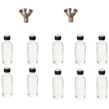 Botol Kaca Serbaguna 10/12/20/30 2oz dengan Tutup Sekrup Hitam & Corong Logam, Botol Isi Ulang Anti Bocor untuk Minyak Aromaterapi, Esensi Perawatan Kulit, Bumbu Dapur, Wadah Penyimpanan & Penyajian Cairan - View 10