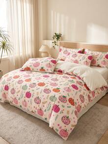 2/3pcs Autumn Pumpkin Duvet Cover Set, Bedding Set, Comfortable & Breathable, Lightweight, Anti-Pilling/Machine Washable, Room Decor, Bedroom Decor, Dorm Bedding, Suitable For Autumn/Winter/All Seasons, Fits Single/Double/Queen/King Size Bed - Multicolor - View 5