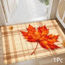 2D Autumn Maple Leaf Pattern Printed Long Runner Rug Series, Indoor Entrance Mat, Bedroom Bedside Mat, Kitchen Long Mat, Suitable For Living Room, Laundry Room, Bathroom - Multicolor - View 8