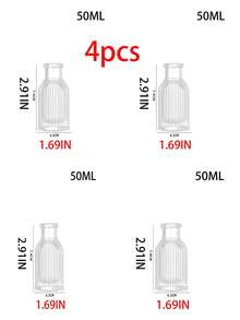 3Pcs 50ML Empty Aromatherapy Diffuser Bottles, DIY Fillable, Home Decor Vases, Party Gifts, Aromatherapy Accessories (Without Bottle Caps) - 50ml - View 13