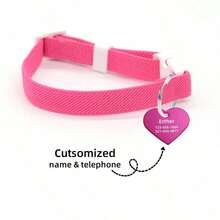 Personalized Custom Pet Anti-Lost Engraved ID Tag + High Elasticity Adjustable Collar, Pet Accessories, Personalized Custom Pet Heart-Shaped Ornament, Suitable For Small And Medium Cats And Dogs - Multicolor - View 39