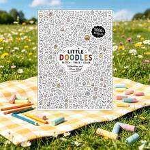 1 Adult 5000+ Doodle Tracing & Coloring Book, 28.45*20.83cm Large Format, Single-Sided Thick Paper, No Bleed-Through, Massive Collection Of Cute Doodle Patterns, Combines Line Tracing & Coloring - Single Piece - View 2