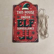 2D 1pc Christmas Elf Wooden Sign, Suitable For Yard Wall Decoration, Fence, Garage, Indoor Wall Decor, Great Gift/No Electricity Required - TM46 - View 10