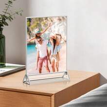 3/6 Pack Acrylic Sign Holder 5x7/4x6/6x8/8.5x11 Double-Sided Silver Picture Frames Clear Sign Holder For Flyer Holder Menu Holder Wedding Table Number Holder Photo Frame - T-silver - View 9