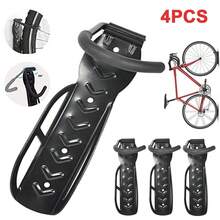 4x Bike Stand Storage Wall Mount Hook Steel Bicycle Rack Garage Hanger Holder - Black - View 2