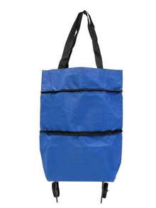 Foldable Ultra-Portable Shopping Cart, Oxford Cloth Material, Hand-Carry Or Shoulder-Carry, Wheeled Outdoor Shopping Cart, Lightweight Large Capacity, Load Capacity Up To 25 Lbs - Multicolor - View 6