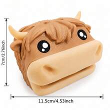 1pc Highland Cow Shaped Desktop Storage Box, Cute Cow Shaped Sticky Note Dispenser, Multi-Functional Office Desktop Organizer, Highland Cow Desktop Storage, Sticky Note Dispenser, Cute Stationery Storage Box, Desktop Storage Box - Multicolor - View 3