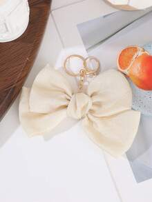 1pc/2pcs Korean Style Elegant Fabric Bow Keychain, Matte Satin Texture, Versatile Bag Charm Accessory, Gift - Multicolor - View 9