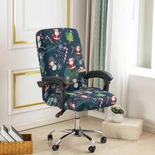1 buah Sarung Kursi Kantor Motif Natal, Sarung Kursi Gaya Minimalis, Cocok Untuk Kantor, Ruang Belajar, Ruang Keluarga, Sarung Kursi Kantor Bermotif dengan Resleting - beraneka warna - View 5