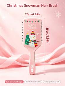 Christmas Massage Comb, Santa Claus Reindeer Christmas Tree Snowman Hair Comb, Oval Cushioned Comb, Christmas Comb - Multicolor - View 7