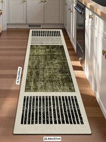 1pc Rubber Material Kitchen Runner Rug, Striped Print Pattern, Nordic Luxury Style Kitchen Mat, Long Runner Carpet For Laundry Room, Thick Fabric With Comfortable Foot Feel, Easy To Clean, Machine Washable And Hand Washable, Practical Entryway Door Mat Home Decor Rug, Autumn/Winter Gift For Room Decoration, Suitable For Dining Room, Kitchen, Laundry Room, Indoor Doorway And Other Indoor Areas - Multicolor - View 4