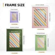 1pc Wavy Multicolor Photo Frame (Red, Yellow, Blue, Green, White, Black, Pink, Purple, Grass Green), Fashionable And Versatile Home And Office Decor - Suitable For Desktop And Wall Display, Perfect Housewarming Gift (Photo Not Included) - Multicolor - View 5