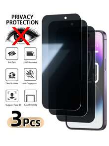 Navigator 3pcs Privacy Anti-Peeping Tempered Glass Screen Protector For Smartphone, Non-Full Screen, Shatter-Resistant, Compatible With IPhone Duo/18 Pro Max/18 Pro/18/17 Pro Max/17/17 Pro/17 Air/16 Pro Max/16/16 Pro/16 Plus/15 Pro Max/15/15 Pro/15 Plus/14 Pro Max/14/14 Pro/14 Plus/13 Pro Max/13/13 Pro/12/12 Pro/12 Pro Max/11/11 Pro Max All Series - Black - View 35