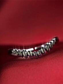 CIREY 1pc Astelion Vampire Bite Split Stackable Open Ring Halloween Teeth Finger Ring Tail Ring - Vampire Fang Ring - View 4