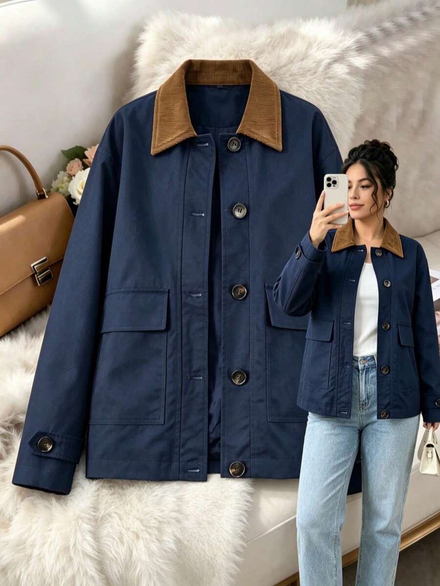 Women Coats - Royal Blue - View 1