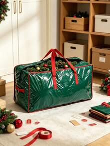 Extra Large Christmas Tree Storage Bag With Zipper And Handles, Holiday Gift/Wreath/Wrapping Paper Storage Bag, For Christmas Storage, Garage, Attic, Garden Storage Room, Holiday Decoration Organization, Large Capacity Outdoor Storage Bag, Garden Home Storage Bag - Green - View 7